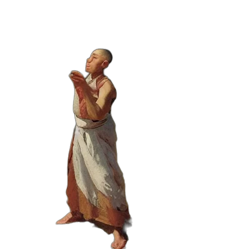 dress, staff, face, creature transparent PNG cut-out