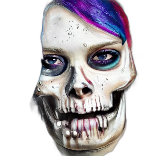 mask, face, jewelry, photorealistic, watercolor, concept art, fantasy art, dark transparent PNG cut-out