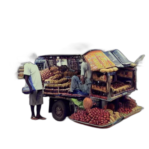 food, robot, concept art, photorealistic transparent PNG cut-out