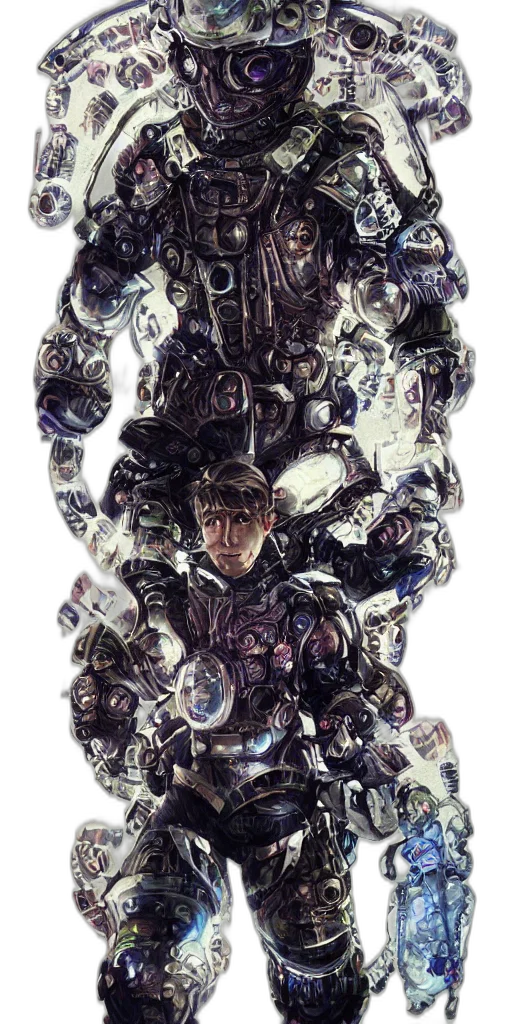 robot, face, weapon, jacket, concept art, cyberpunk, comic book art, fantasy art transparent PNG cut-out
