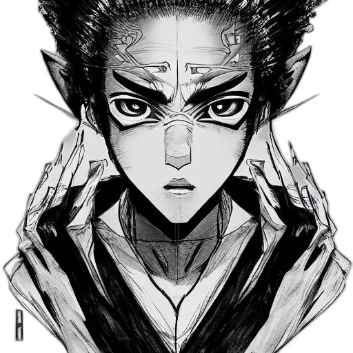 mask, face, crown, comic book art, anime, cartoon, concept art, monochrome transparent PNG cut-out
