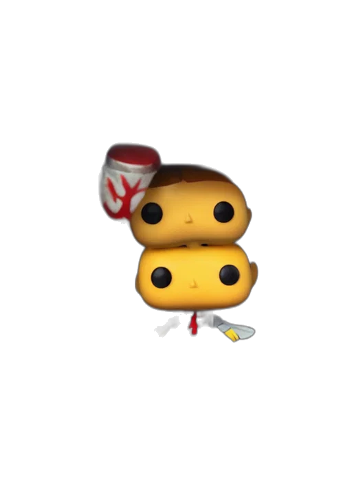 hat, food, robot, mask, concept art, 3d render, pixel art, red transparent PNG cut-out