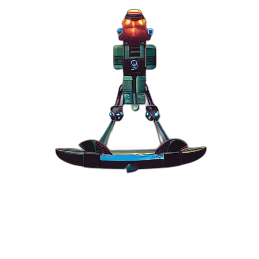 robot, staff, weapon, 3d render transparent PNG cut-out