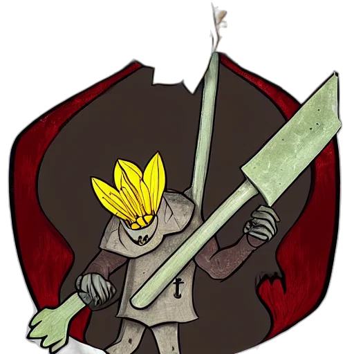 staff, weapon, sword, concept art, pixel art, fantasy art, cartoon, daffodil transparent PNG cut-out