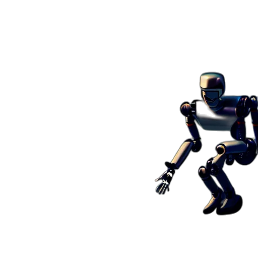 robot, 3d render, concept art, pixel art, cyberpunk, outer space, blue, two transparent PNG cut-out