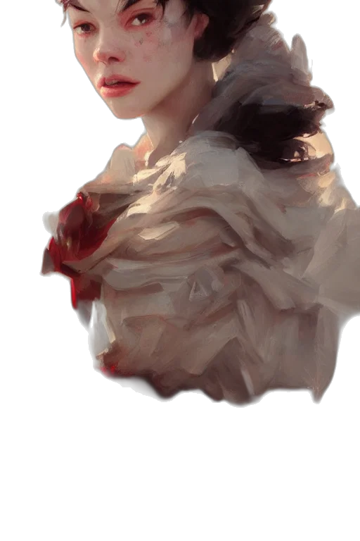 face, dress, crown, mask, oil painting, photorealistic, concept art, fantasy art transparent PNG cut-out