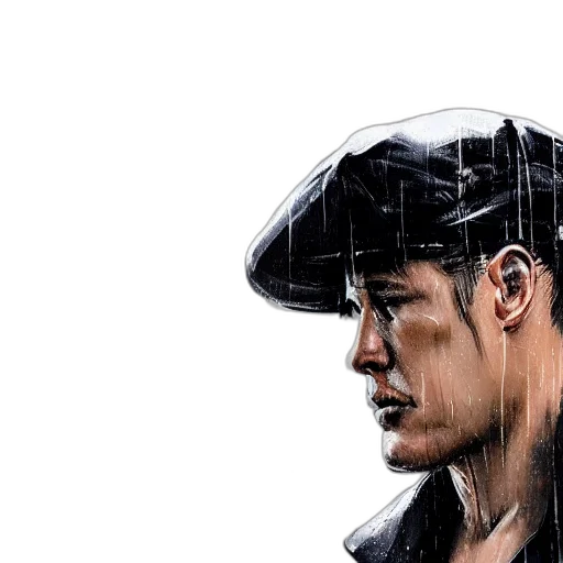hat, face, photorealistic, comic book art, concept art, cyberpunk, realistic, concept transparent PNG cut-out