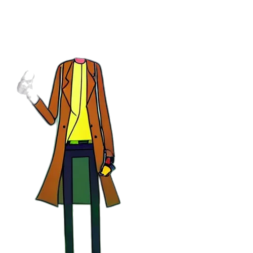 jacket, staff, cartoon, concept art, pixel art, anime, outer space, neon transparent PNG cut-out