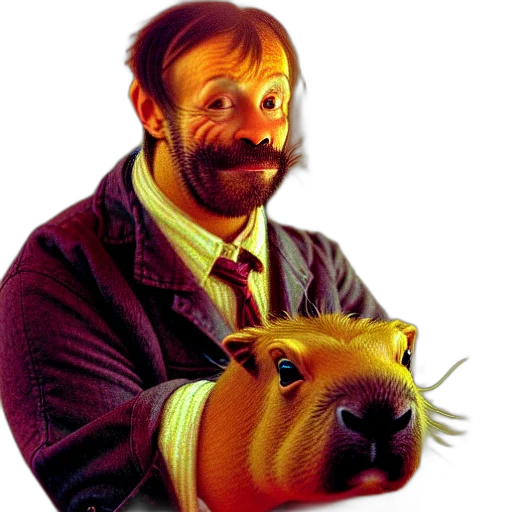 animal, staff, mask, creature, photorealistic, concept art, vaporwave, oil painting transparent PNG cut-out