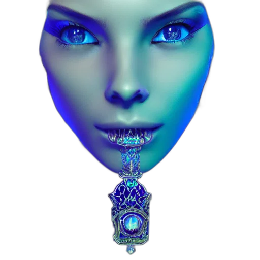 jewelry, robot, mask, face, fantasy art, 3d render, concept art, photorealistic transparent PNG cut-out