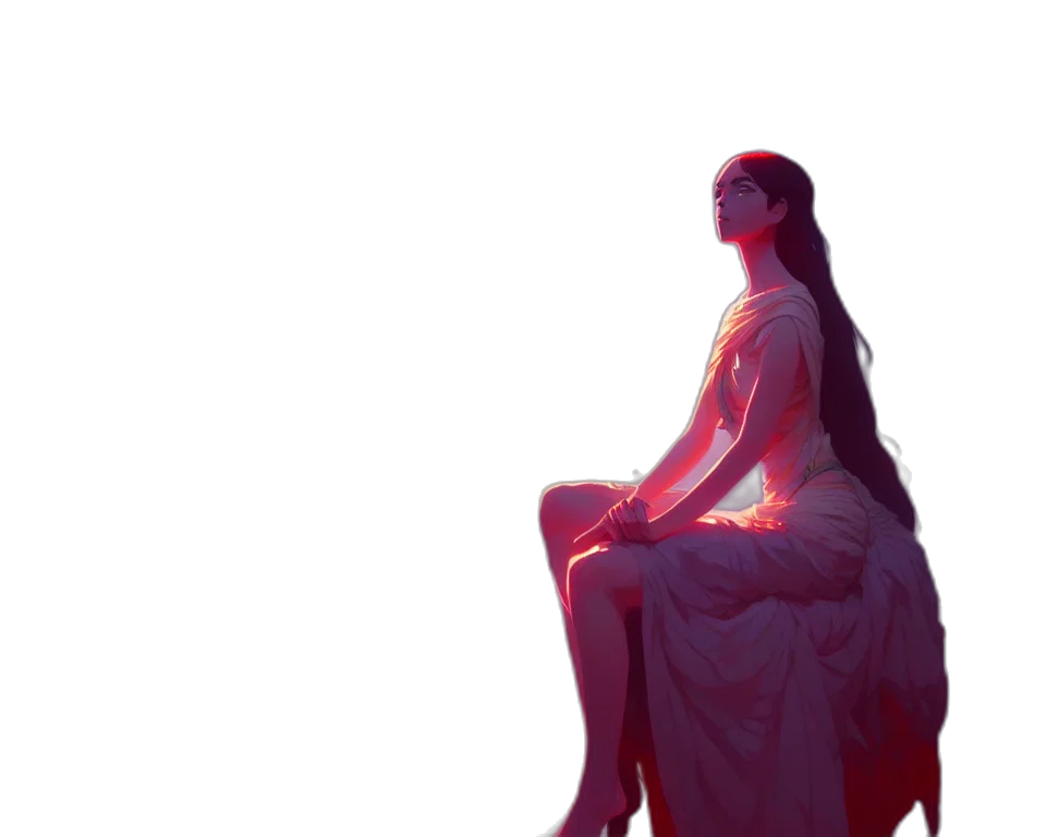 dress, crown, creature, sword, concept art, 3d render, vaporwave, pixel art transparent PNG cut-out