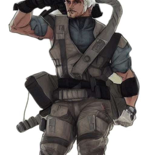 weapon, staff, jacket, concept art transparent PNG cut-out
