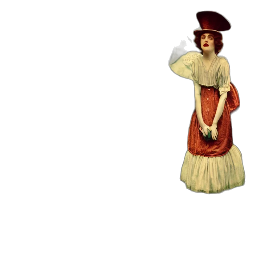 dress, hat, staff, jewelry, 3d render, concept art, pixel art, photorealistic transparent PNG cut-out