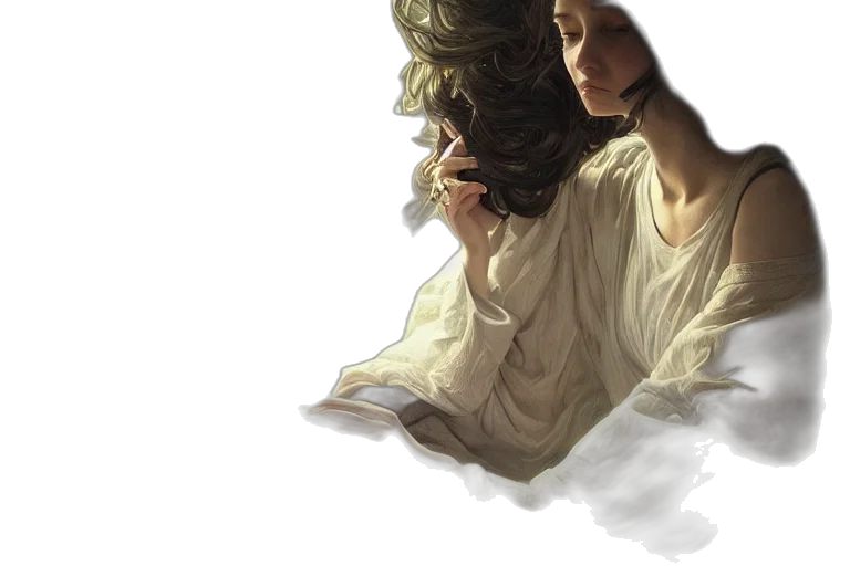 dress, hair, face, mask transparent PNG cut-out