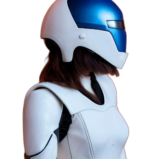 robot, mask, 3d render, concept art transparent PNG cut-out