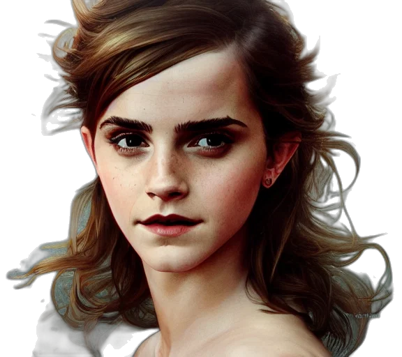 face, photorealistic, fantasy art, concept art, oil painting, photography, emma, watson transparent PNG cut-out