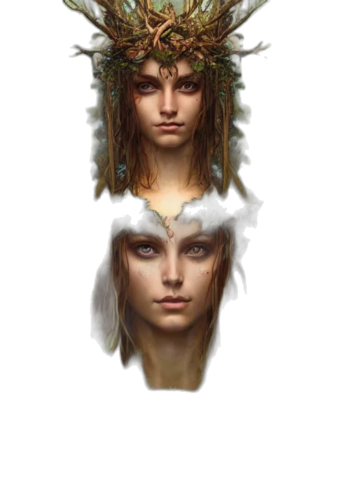 face, crown, hair, mask transparent PNG cut-out
