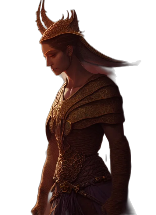 dress, dragon, crown, sword, fantasy art, concept art, 3d render, photorealistic transparent PNG cut-out