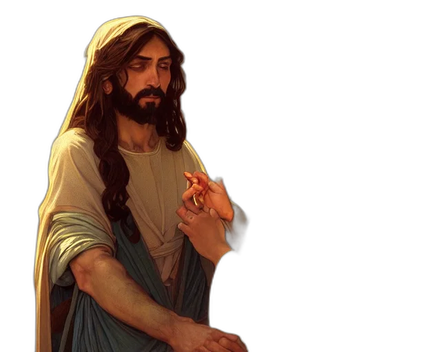 concept art, photorealistic, pixel art, fantasy art, photography, jesus, coupling, women transparent PNG cut-out