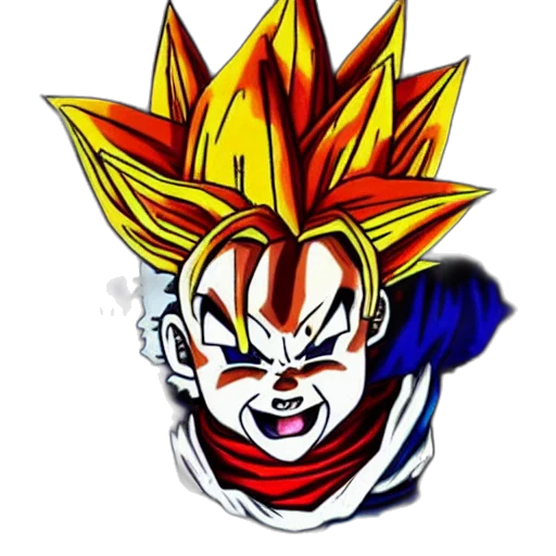 mask, face, staff, concept art, anime, cartoon, comic book art, goku transparent PNG cut-out