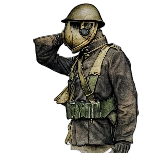 jacket, mask, staff, hat transparent PNG cut-out