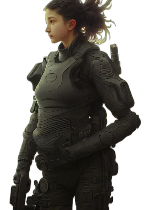 robot, jacket, staff, weapon transparent PNG cut-out