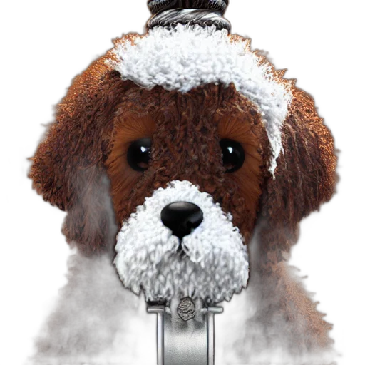 staff, hat, animal, photorealistic, 3d render, snow, closeup, illustration transparent PNG cut-out