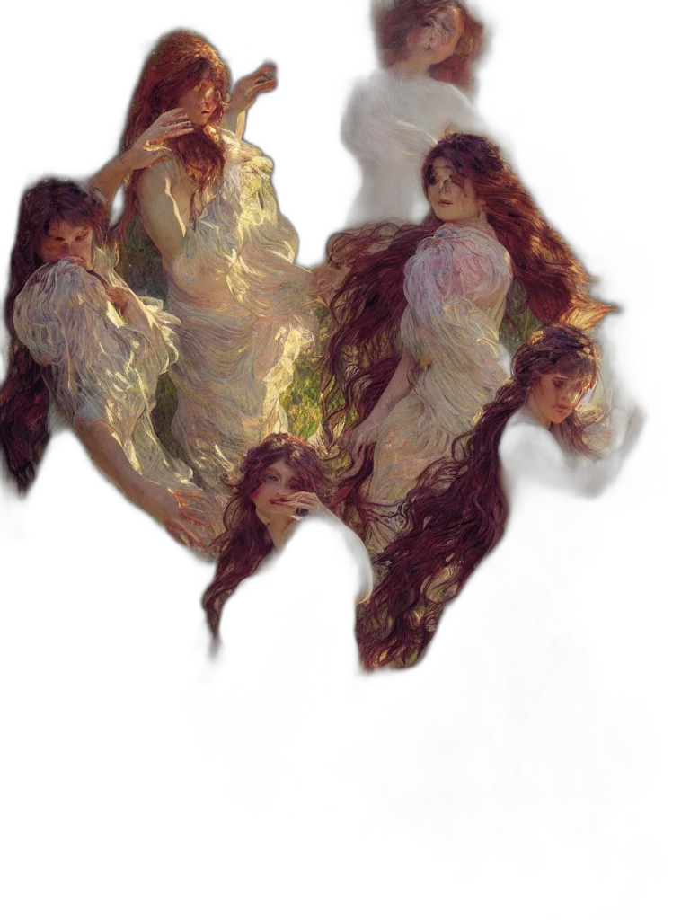 hair, creature, dress, mask transparent PNG cut-out
