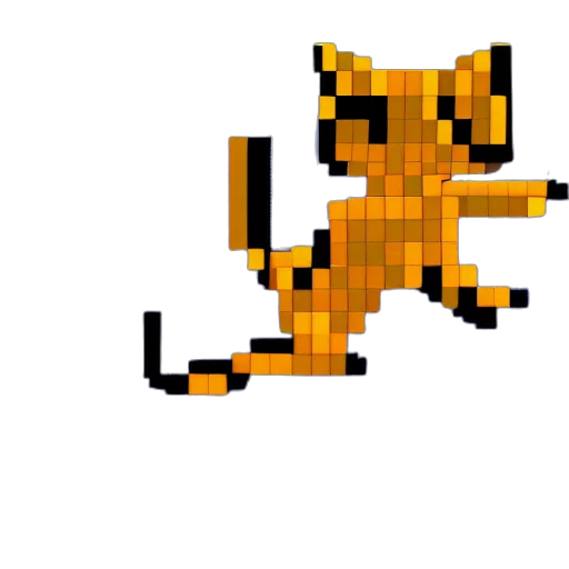 animal, staff, creature, pixel art transparent PNG cut-out
