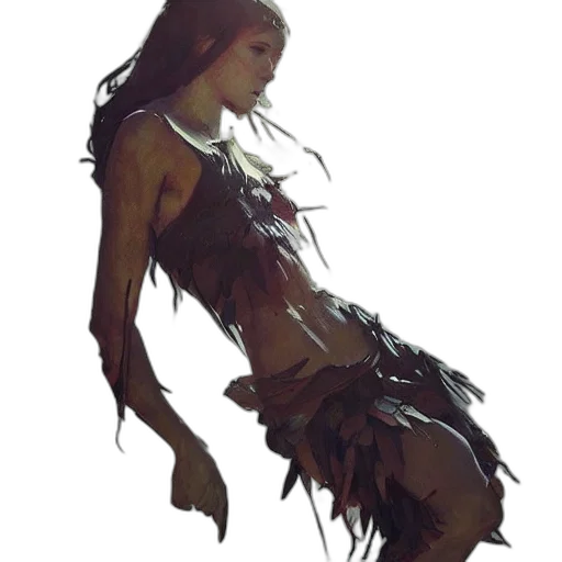 dress, creature, hair, staff, concept art, fantasy art, watercolor, pixel art transparent PNG cut-out