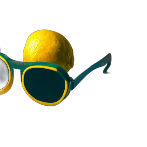mask, 3d render, concept art, lemon transparent PNG cut-out