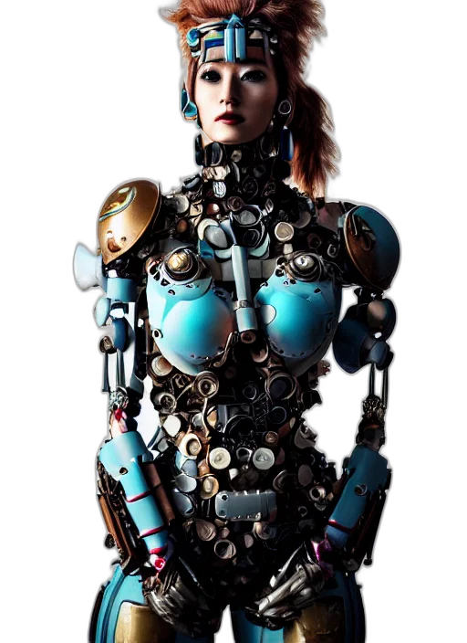 robot, jewelry, dress, cyberpunk transparent PNG cut-out