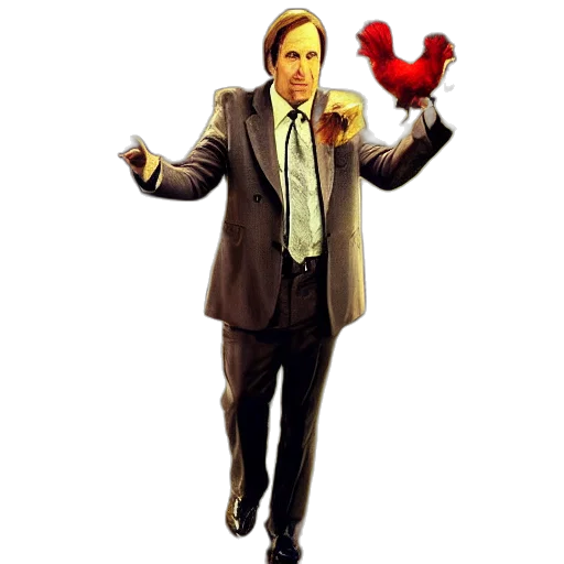 concept art, pixel art, saul, goodman, rooster, saw, movie, torture transparent PNG cut-out