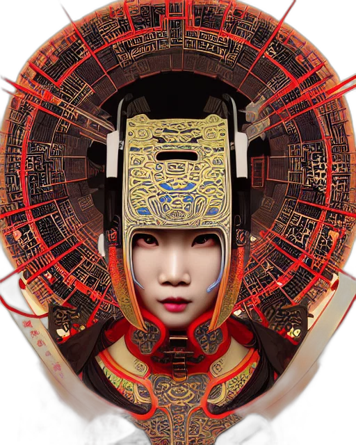 mask, face, robot, cyberpunk, photorealistic, fantasy art, concept art, portrait transparent PNG cut-out