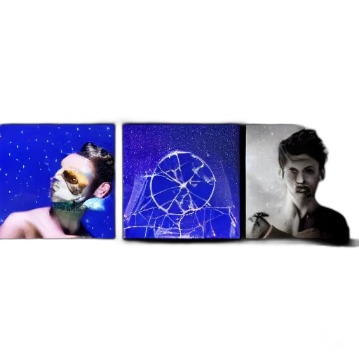 concept art, outer space, neon lights, blue, creatures, infusion, gravitational, image transparent PNG cut-out