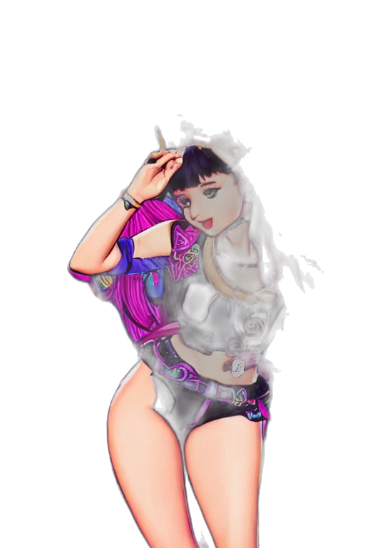 jacket, dress, vaporwave, cyberpunk transparent PNG cut-out