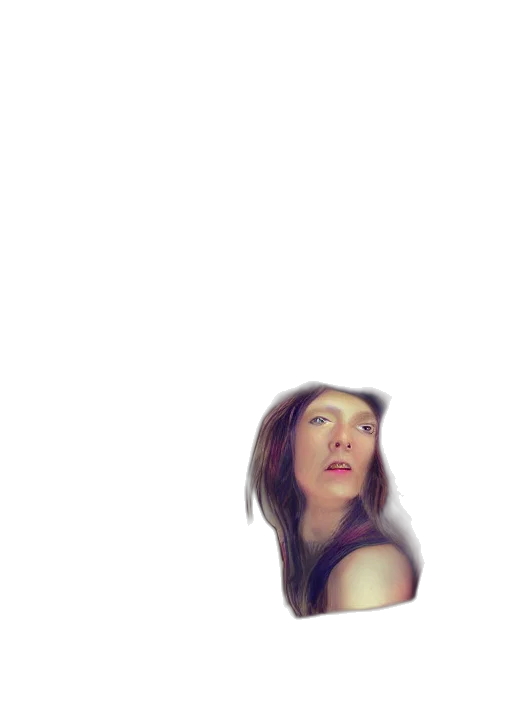 face, creature, hair, robot, photorealistic, 3d render, vaporwave, pixel art transparent PNG cut-out