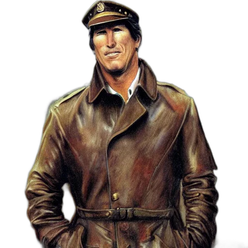 jacket, staff, hat, face transparent PNG cut-out