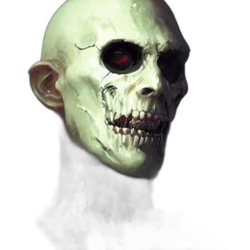 mask, face, creature, staff, concept art, photorealistic, 3d render, fantasy art transparent PNG cut-out