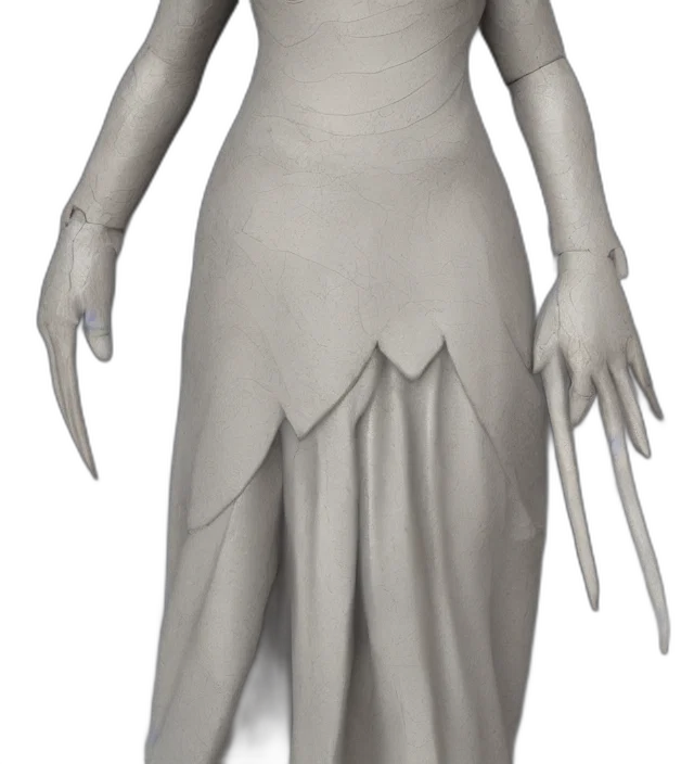 dress, staff, jewelry, creature, 3d render, concept art, fantasy art, sculpture transparent PNG cut-out