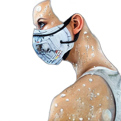 mask, face, robot, cyberpunk, concept art, full, body, pose transparent PNG cut-out