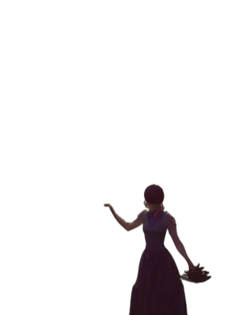 dress, staff, umbrella, weapon, concept art, pixel art, anime, 3d render transparent PNG cut-out