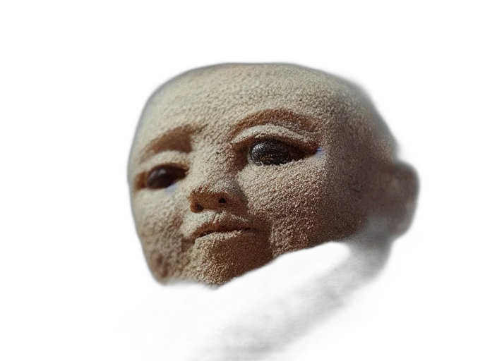 face, mask, creature, food, 3d render, photorealistic, concept art, vaporwave transparent PNG cut-out