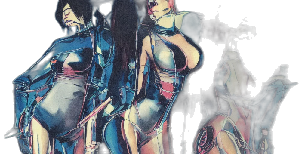 comic book art, cyberpunk, concept art, anime transparent PNG cut-out