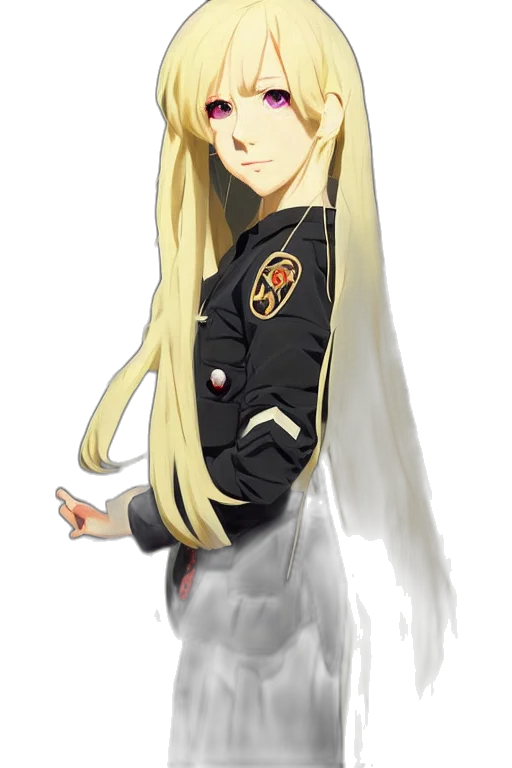 jacket, staff, dress, hair transparent PNG cut-out