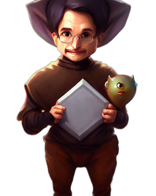 staff, hat, creature, mask, fantasy art, concept art, pixel art, cartoon transparent PNG cut-out