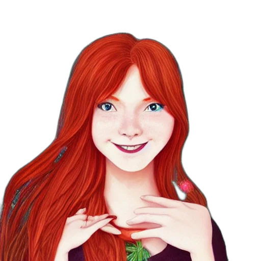jewelry, face, cartoon, fantasy art, photorealistic, anime, green, red transparent PNG cut-out