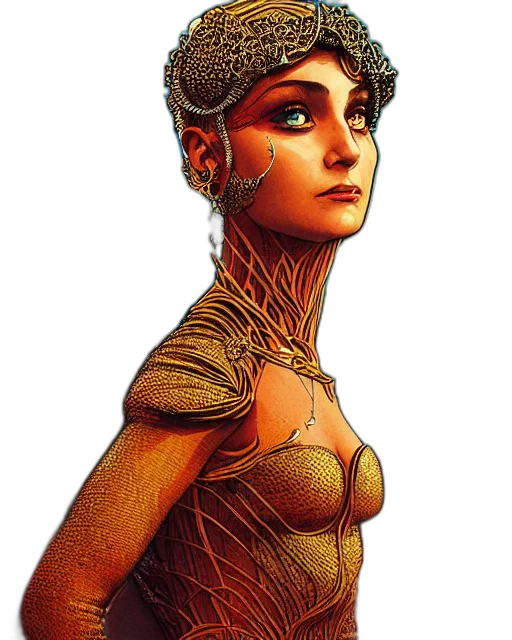 crown, comic book art, fantasy art, concept art, pixel art, golden, earth tones, arab transparent PNG cut-out