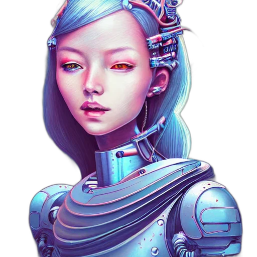 robot, face, cyberpunk, fantasy art, concept art, pixel art, outer space, blue transparent PNG cut-out