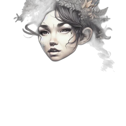crown, face, mask, hair, fantasy art, concept art, photorealistic, watercolor transparent PNG cut-out
